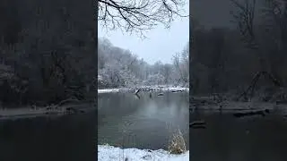 Beautiful Snowfall Springtime video of nature. Unusual Weather in London, Ontario | 4K Nature Hike