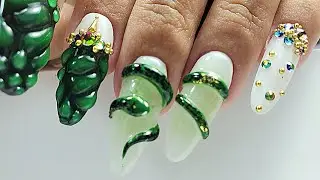 Snake Nail | step by step nail tutorial | ASMR #nails #20snails 