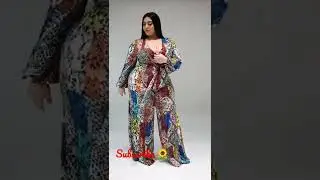 Glamorous 💋💖 models lifestyle curvy woman 👩 in nice print set. plus size women beauty fashion.