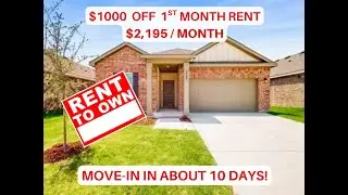 RENT TO OWN HOME - $1,000 off 1st Month Rent  - Haslet, TEXAS 76052