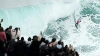 La temporada de olas grandes calienta en Nazar&eacute; con olas de 20 metros