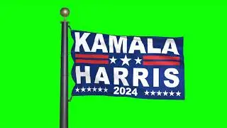 Kamala Harris - Flag of Presidential election 2024 (#1) (green screen)
