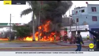 Video | El momento en que se reavivó el incendio de camión cisterna 2/2