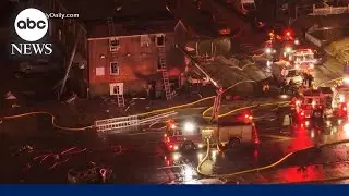 Medical jet carrying 6 crashes into Philadelphia neighborhood