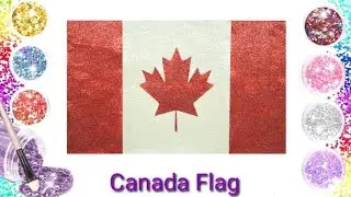 Canada Flag Glitter art and painting color|Glitter Toy Art