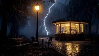 Deep Sleep Rain Sounds 🌧️ Heavy Rain & Soft Distant Thunder in a Calm Midnight Forest