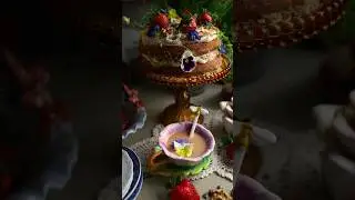 How about a cup of tea and a bite of cake? ☕️🍰 #cottagecore #asmrfood #countrylife