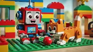 🐱🤖 Learn About Cats | Animals for Kids | LEGO Robot Animation