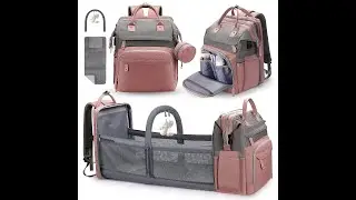 Baby Diaper Bag Backpack, Diaper Changing Station, Derjunstar Portable Crib Bakcpack