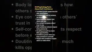 8 Psychology Facts About Self-Confidence #confidencewins #confidence #psychology #quotes #motivation
