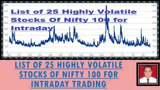LIST OF 25 HIGHLY VOLATILE STOCKS OF NIFTY 100 FOR INTRADAY TRADING