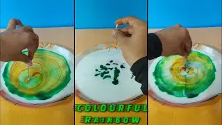 #shorts | Colourful Rainbow | Milk & colour Experiment