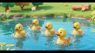 Five Little Ducks Splashing in the Pond 🦆💦 | Nursery Rhymes & Kids Songs