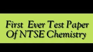 First ever test paper of NTSE chemistry  in hindi