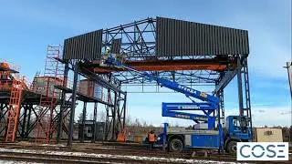 Будівництво вузла дозування з грейферним краном/Construction of a dosing node with a grab crane.