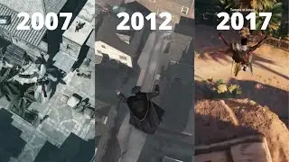 Falling to death in Assassin's Creed (2007-2017)