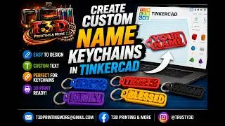 How to Make Custom Name Keychains in Tinkercad | Beginner-Friendly 3D Design Tutorial