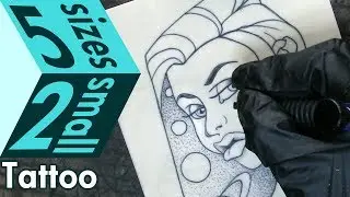 Space Goddess - Original Portrait Tattoo Practice on Fake Skin with Rotary + Coil Machines
