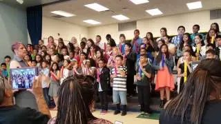 Thiriot elementary school Splash of blue boomwhacker piece