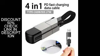 4 in 1 Multi Fast Charging Cable Keychain PD for iPhone Lightning 27W Andriod TYPE-C 60W QC 27W Fast