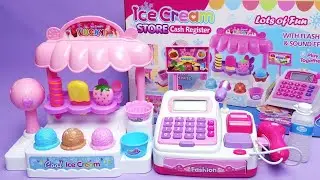 Cute Pink Ice-Cream Store Cash Register Satisfying with Unboxing Compilation Toys ASMR