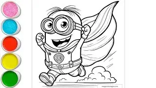 Minion drawing colouring and painting, minions movie, minion rush cartoon, minions the rise #75