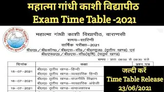 Mahatma Gandhi Kashi Vidyapith Exam Time Table 2021/MGKVP Exam Time Table 2021/Exam Time Table MGKVP
