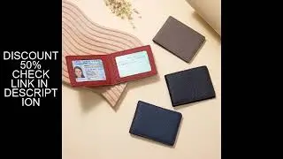 Thin Minimalist Bifold Design Driver's Licence Cover Genuine Leather ID Badge Window Slot Credit and