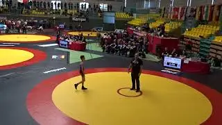 Adrian Frank (THOR Ringen Hennef) - Carlo Weist (SV Halle) B-Jugend 48kg DM 2023 Frankfurt/Oder