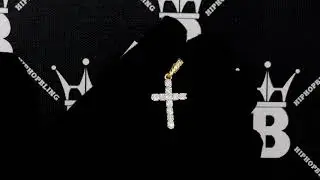 Mini Tennis Cross Real Diamond Pendant .66cttw 10K Yellow Gold | Hip Hop Jewelry