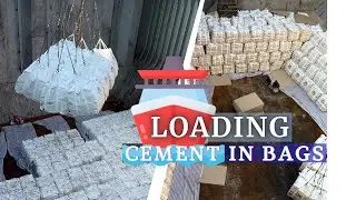 Грузим цемент в мешках судовыми кранами на якоре. Ultramax Bulk Carrier Loading Ops. Cement in Bags.