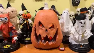 Gemmy 2025 Animated Talking Cracked Face Rotten Pumpkin