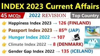 Index 2023 Current Affairs | Quick Revision 2022 | Index Current Affairs 2023 | सूचकांक 2022 CA |