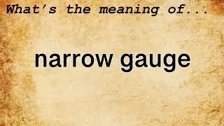 Narrow Gauge Meaning : Definition of Narrow Gauge
