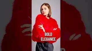 BOLD ELEGANCE Red Faux Fur & Black Dress Outfit #shorts