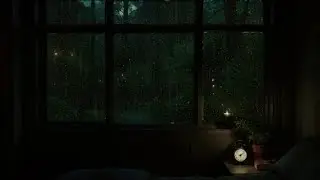 🌧 Rain Sounds on Cabin Window | Peaceful Night Rain in Forest Cabin for Deep Sleep 🌲