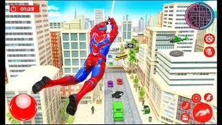 Flying Police Robot Rope Hero: Gangster Crime City Falcon Gamerz