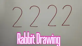 How To Drawing Rabbit With 2222 Number I Rabbit Drawing Step By Step