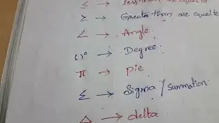 Maths symbols 