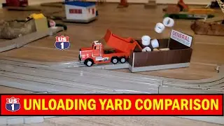 TYCO US1 Trucking Unloading Yard Comparisions small dump bin vs. large.