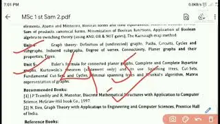 MSc math 1 st Sam syllabus ptsns  university shahdol