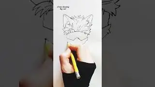 gojo cat drawing #art #artist #anime #gojo #gojosatoru #gojocat #shorts #short #animedrawing