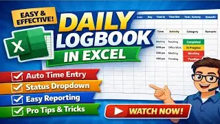 How to Create an Efficient Daily Logbook in Excel | How to Make Professional Daily Logbook in Excel