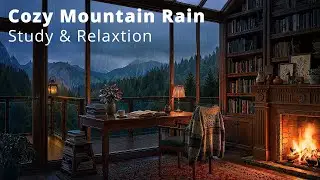Cozy Mountain Rainy Study Room 🌧️🔥Focus & Relaxation