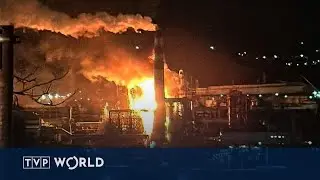 Удар украинского беспилотника нанес ущерб нефтяному терминалу в Краснодаре | TVP World News