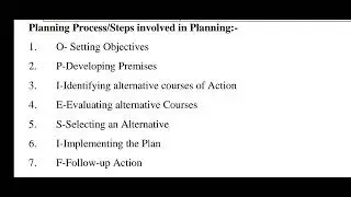 Planning Process/Steps involved in Planning part 1 XII COMMERCE