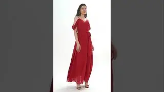 Chiffon Off Shoulder Side Slit Maxi Dress