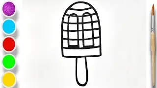Rainbow Popsicle Drawing, Painting and colouring for beginners ll Easy drawing Tutorial