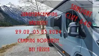 Feuertaufe Wohnmobil Sunlight Cliff 640 am Hopfensee  Camping 29.02. bis 03.03.2024