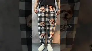 Custom Dog Portraits White and Black Checkered Pattern Sweatpants - Gift for Couples 889512